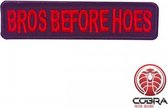 Bros before hoes embroidered black red motivational patch embleem with velcro