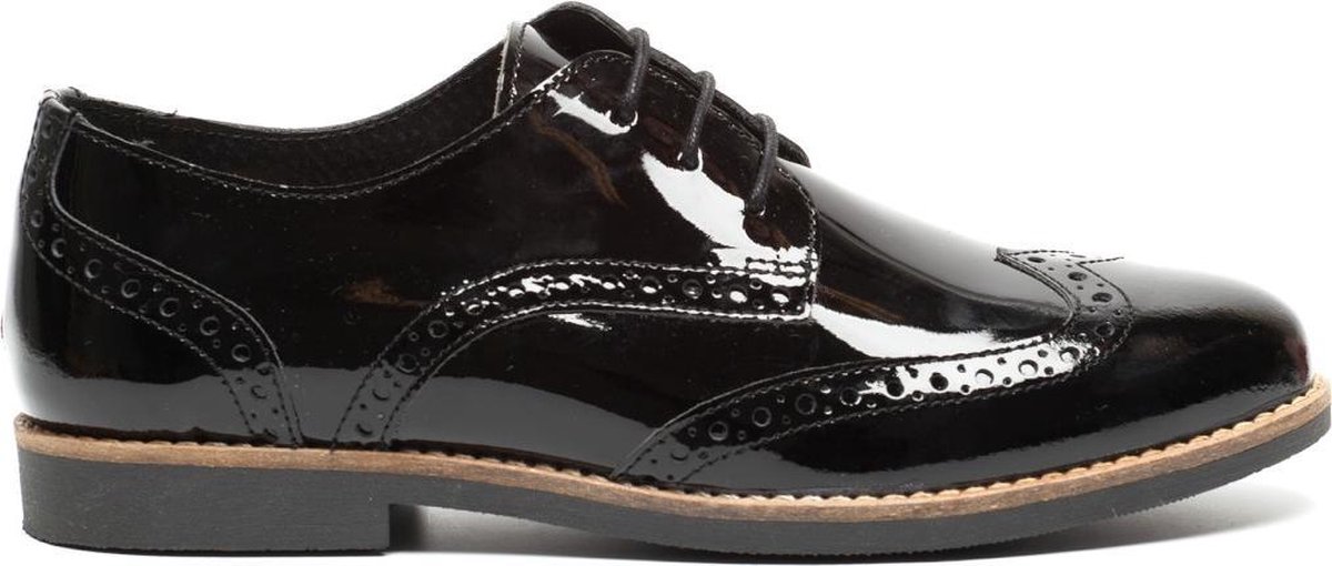 Manfield Dames Lak zwarte brogues Maat 37 bol