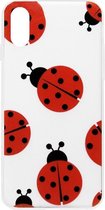 ADEL Siliconen Back Cover Softcase Hoesje Geschikt voor iPhone XS Max - Lieveheersbeestjes