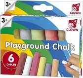 6 Pakjes stoepkrijtjes voor kinderen 6 stuks - Clown stoepkrijt - Buitenspeelgoed