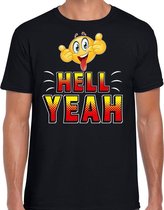 Funny emoticon t-shirt Hell yeah zwart heren 2XL