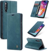 CaseMe Retro Boekmodel Hoesje Samsung Galaxy A70 - Blauw