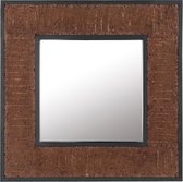 Beliani BOISE - Wandspiegel - donkere houtkleur - teakhout