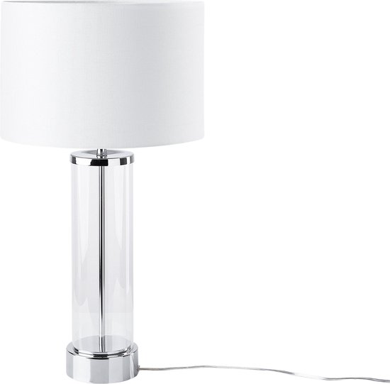 Beliani - Tafellamp wit glas | bol.com