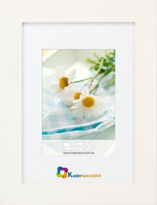 Brede Houten Wissellijst - Fotolijst - 50x60 cm - Helder Glas - Licht Ingewassen - 39 mm