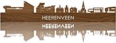 Skyline Heerenveen Notenhout - 120 cm - Woondecoratie design - Wanddecoratie - WoodWideCities