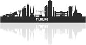 Skyline Tilburg Zwart hout - 100 cm - Woondecoratie design - Wanddecoratie met LED verlichting