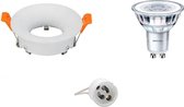 LED Spot Set - GU10 Fitting - Inbouw Rond - Mat Wit - Ø85mm - Philips - CorePro 827 36D - 5W - Warm Wit 2700K - Dimbaar