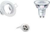 LED Spot Set - GU10 Fitting - Inbouw Rond - Mat Wit - Kantelbaar Ø83mm - Philips - CorePro 830 36D - 4W - Warm Wit 3000K - Dimbaar - BSE