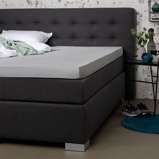 Topper Hoeslaken Zilver 120x200 cm Percal Katoen Presence