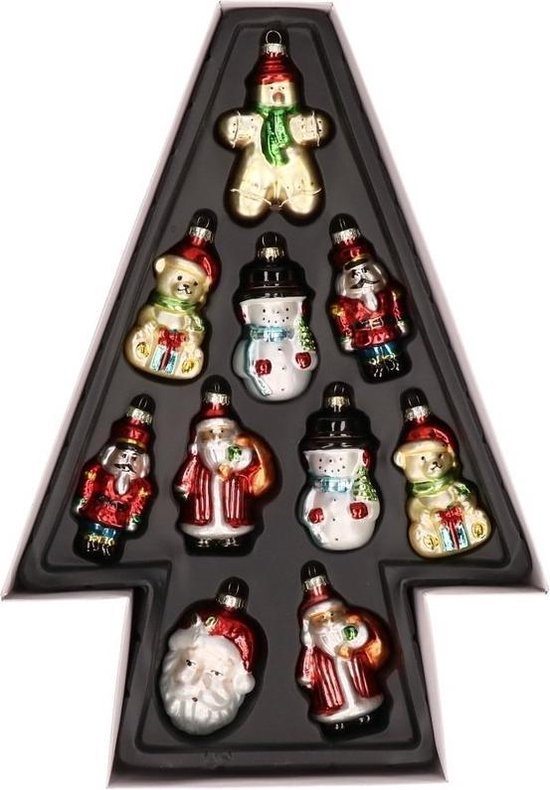 Kersthangers kerstfiguurtjes glas 8 cm - Kerstdecoratie/ kerstversiering -... | bol.com