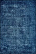 Handgeweven effen vloerkleed Breeze - blauw - 200x250 cm