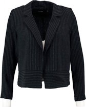 Vero moda korte soepele donkerblauwe structure krijtstreep blazer - niet gevoerd - Maat 40