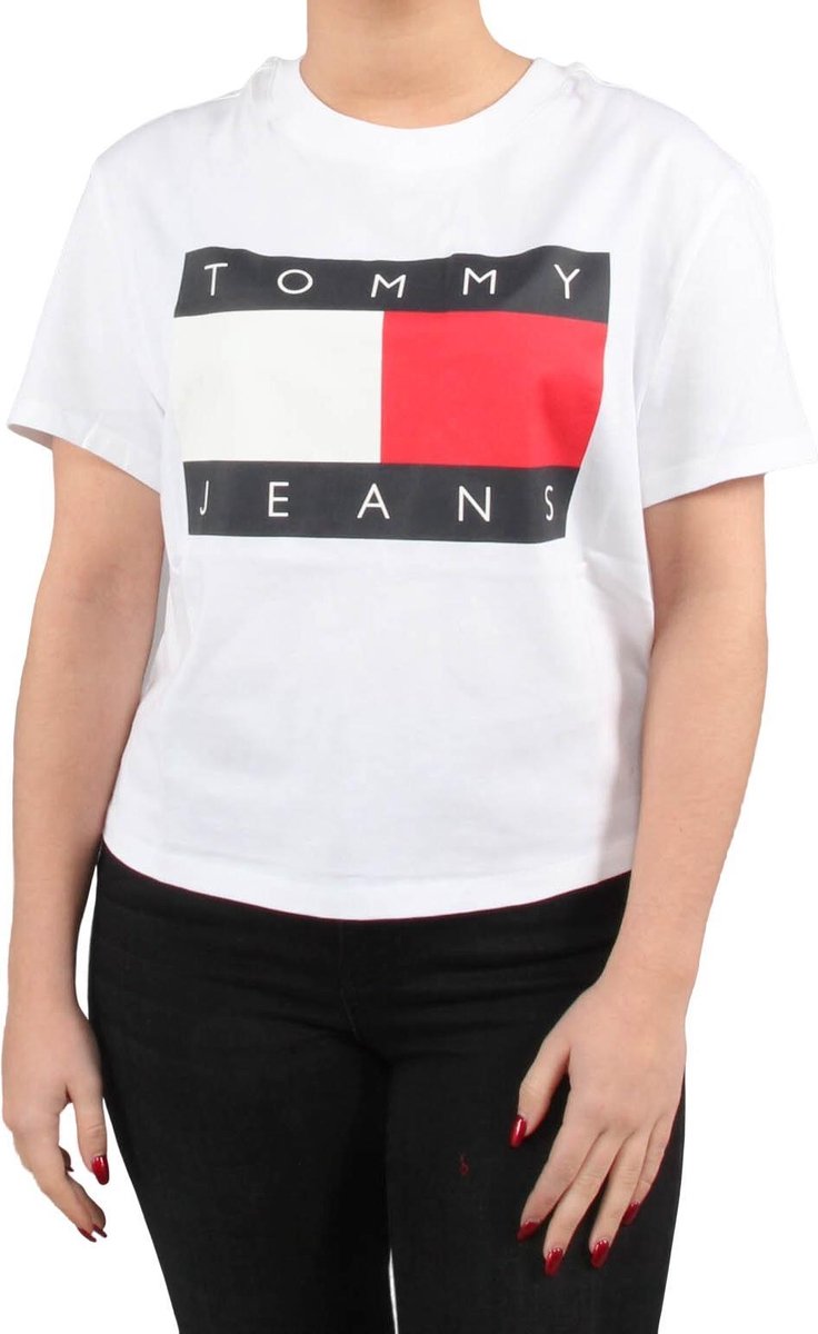 Tommy Jeans T-shirt Flag Classic White | bol.com