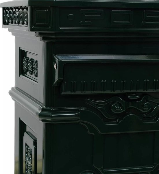vidaXL Pilaar brievenbus vintage stijl roestbestendig aluminium groen