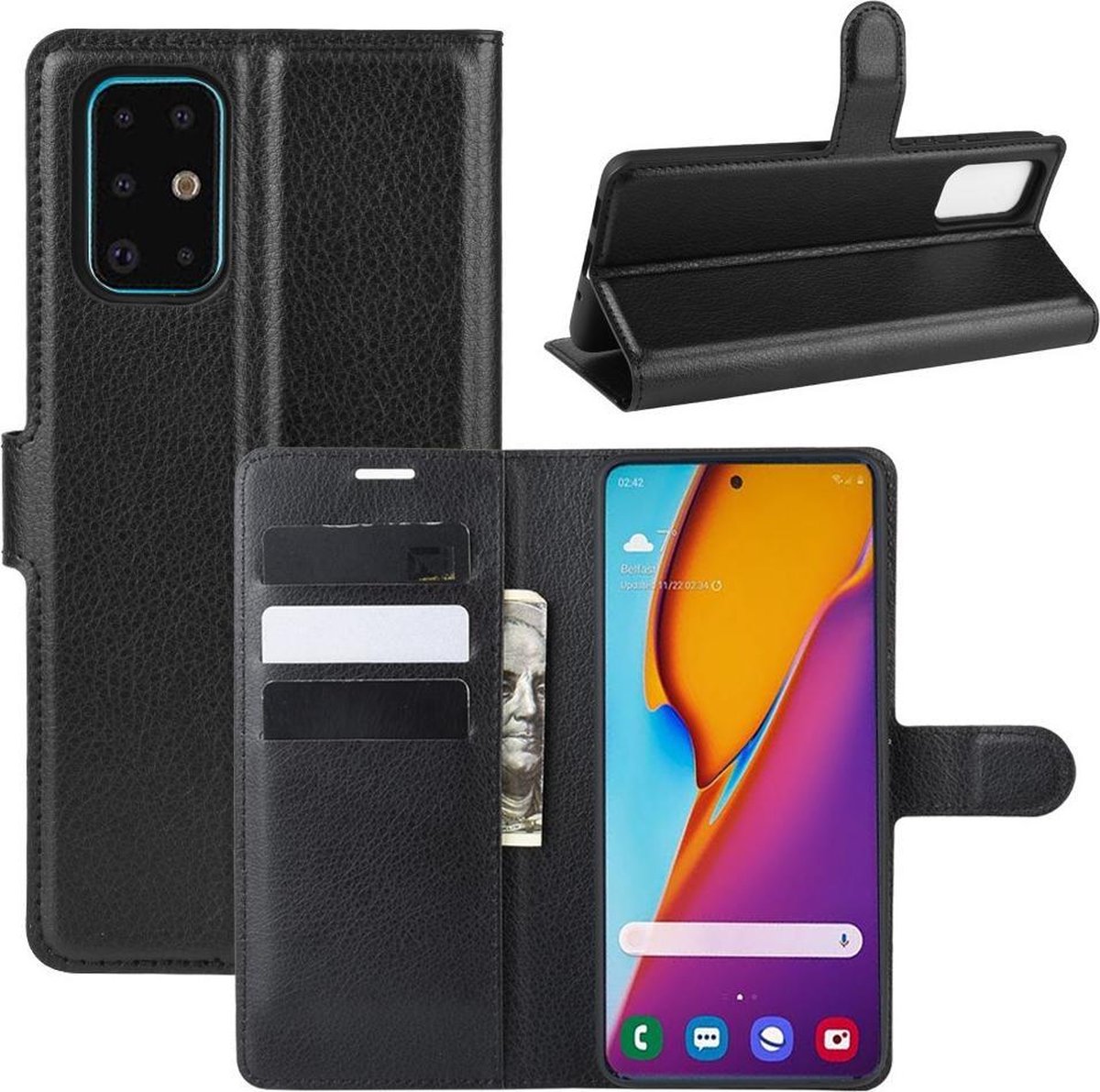 Book Case - Geschikt voor Samsung Galaxy S20 Plus Hoesje - Zwart