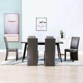 Eetkamerstoelen 6 st kunstleer grijs