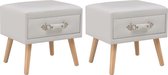 Nachtkastjes 2 st 40x35x40 cm kunstleer wit