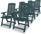 Tuinstoelen verstelbaar 6 st kunststof groen