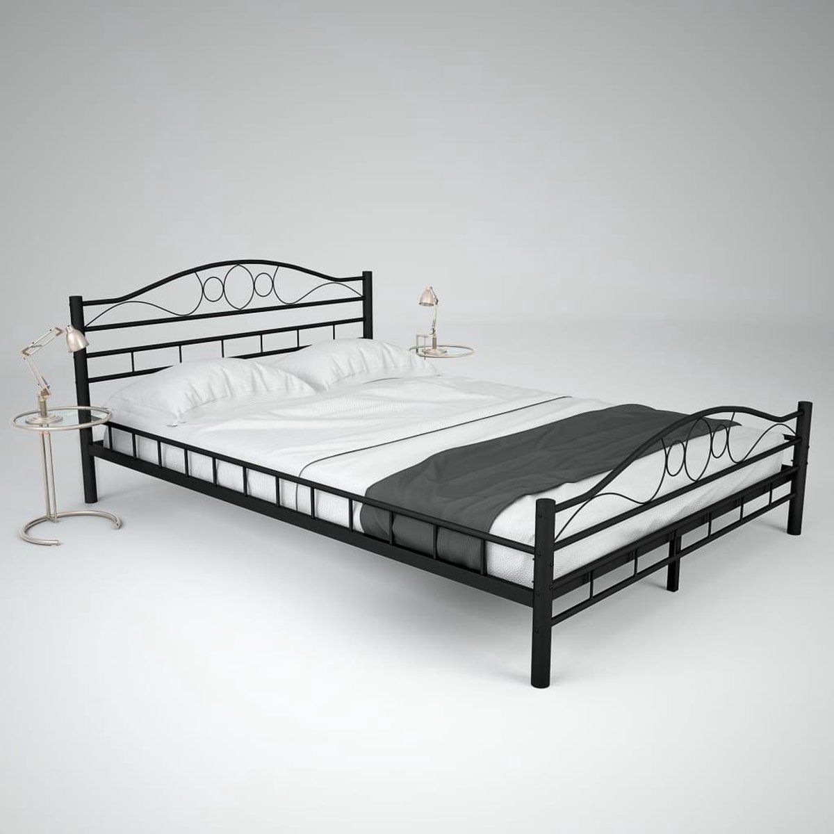 Bed met matras metaal zwart 140x200 cm | bol.com