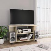 Tv-meubel met wieltjes 80x40x40 cm spaanplaat sonoma eikenkleur