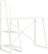 Bureau met schappen 102x50x117 cm wit