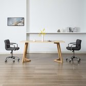 Eetkamerstoelen draaibaar 2 st stof donkergrijs
