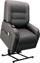 Massagefauteuil elektrisch sta-op-stoel kunstleer grijs