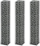 3-delige Schanskorfset 25x25x150 cm gegalvaniseerd draad