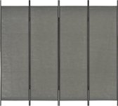 Kamerscherm met 4 panelen 200x180 cm antraciet