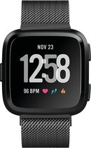 Fitbit Versa (Lite) bandje milanese loop RVS zwart kleurig Watchbands-shop.nl