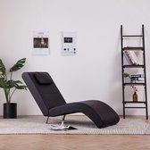 Chaise longue met kussen kunstleer bruin