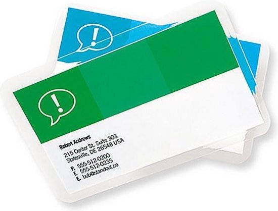 GBC Lamineerhoes Creditcard-formaat, 54 x 86 mm, 2 x 125 micron, Glanzend (pak 100 stuks)