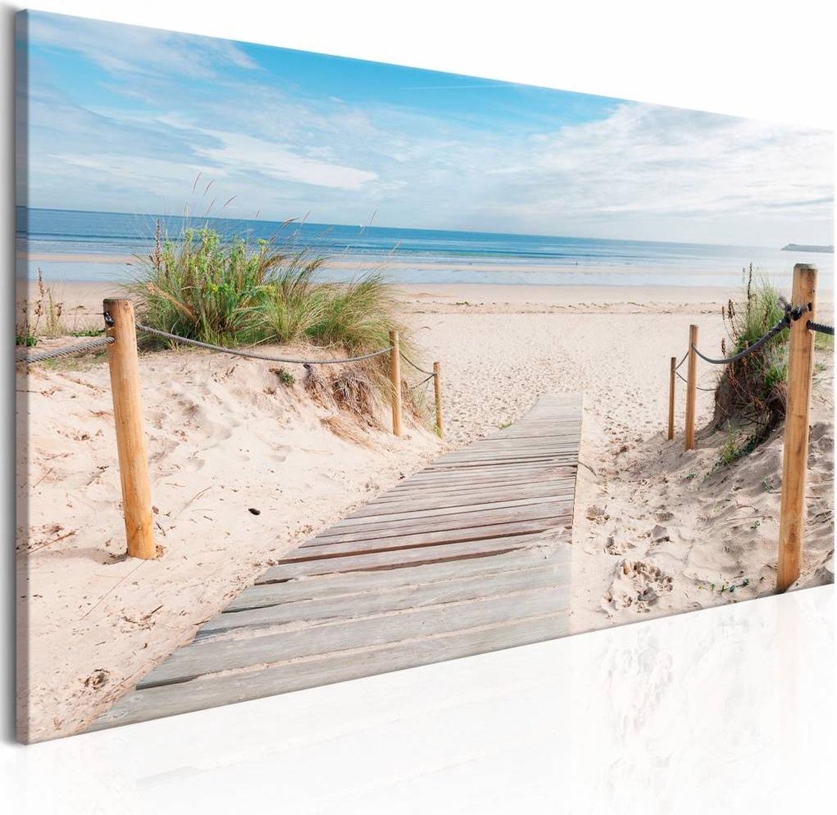 karo-art Schilderij - Charmante strand , zee Multikleur