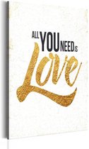 Schilderij - My Home: All You Need Is Love