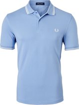 Fred Perry M3600 polo twin tipped shirt - heren polo Sky / Snow White / Snow White - Maat: L