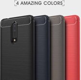 Geborstelde TPU Cover - Nokia 8 - Rood