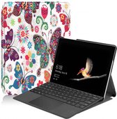 Case2go - Tablet Hoes geschikt voor Microsoft Surface Go -Tri-Fold Book Case - Vlinder