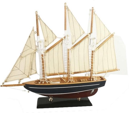 Kinderachtig leider geroosterd brood Decoratie model zeiljacht/zeilboot driemaster 43 cm - miniatuur boot/boten  - de Marco Polo | bol.com