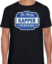 Cadeau t-shirt voor de beste kapper zwart voor heren M