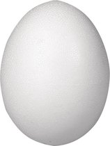 1x Piepschuim ei decoratie 12 cm hobby/knutselmateriaal - Knutselen DIY eieren beschilderen - Pasen thema paaseieren eitjes wit