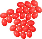 25x Rode kunststof eieren decoratie 6 cm hobby/knutselmateriaal -DIY eieren beschilderen - Pasen thema plastic paaseieren