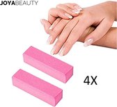 4x Nagel buffer blok van Joya Beauty | nagel buffer | bufferblok roze | Voor opruwen en ontvetten nagels