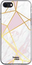 HappyCase iPhone SE 2020/2022 Hoesje Flexibel TPU Roze Marmer Print