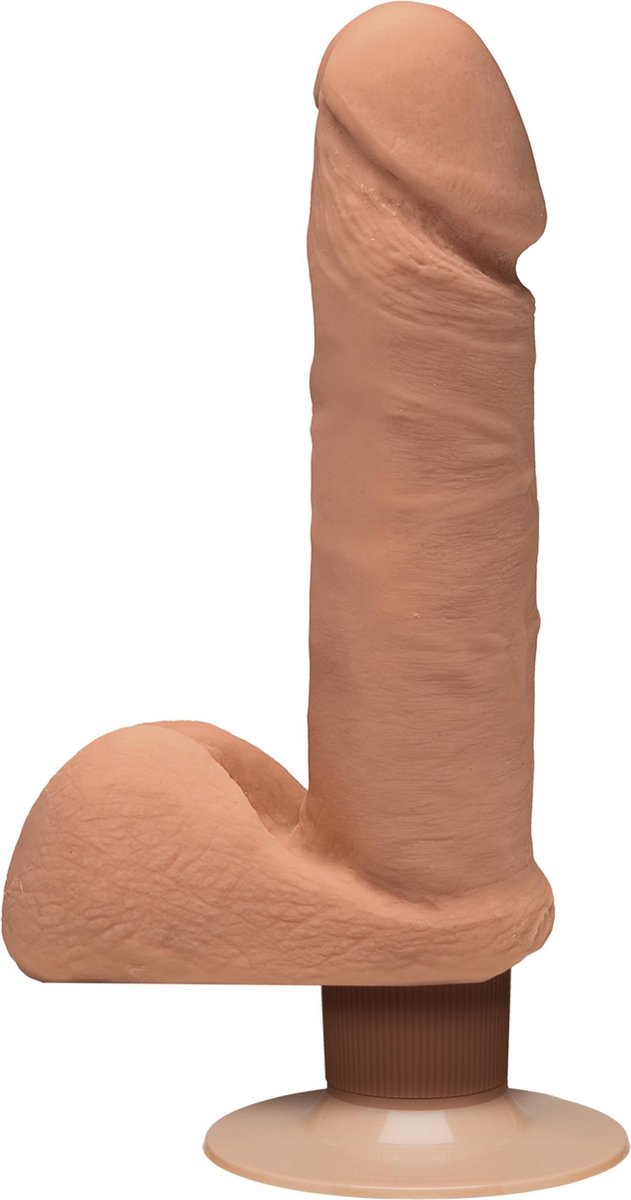 Goedkoopste Doc Johnson Perfect D - Realistische ULTRASKYN Dildo met ballen - 18 cm tan