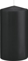 1x Zwarte cilinderkaars/stompkaars 8 x 15 cm 69 branduren - Geurloze kaarsen - Stompkaarsen