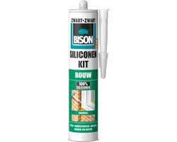 Bison Siliconenkit Bouw zwart koker 300 ml blijvend elastisch, waterbestendig, alle bouwafdichtingen