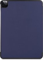 Cazy Tri-Fold Hoes - Geschikt voor iPad Pro 12.9 2020 - Stijlvolle Tablethoes - Slaap/Wake Functie - Diverse kijkhoeken - Blauw