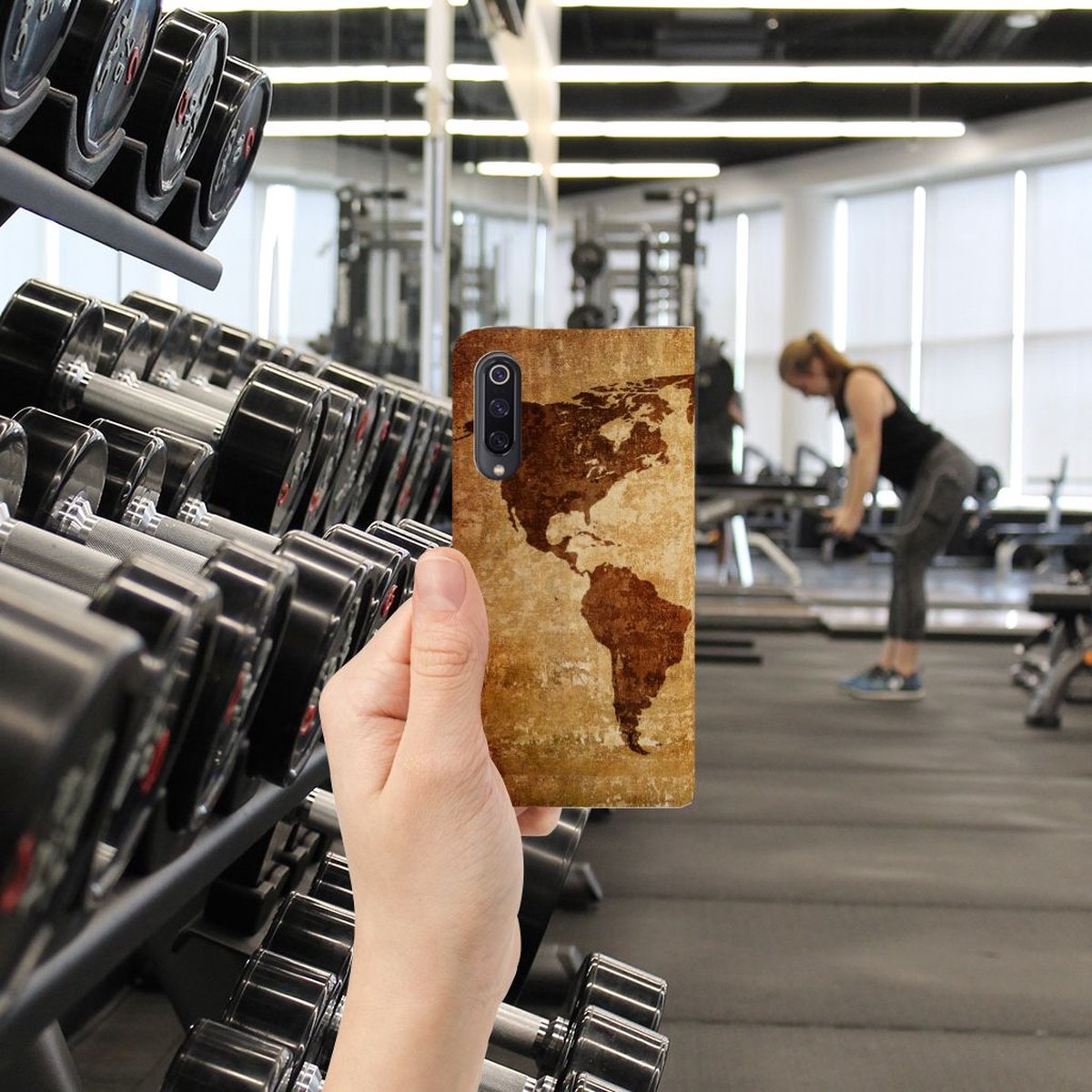 Book Case voor Xiaomi Mi 9 Book Cover Wereldkaart