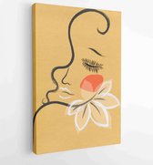 Abstract meisje met bloem. beauty fashion illustratie - Moderne schilderijen - Verticaal - 1637450098 - 80*60 Vertical